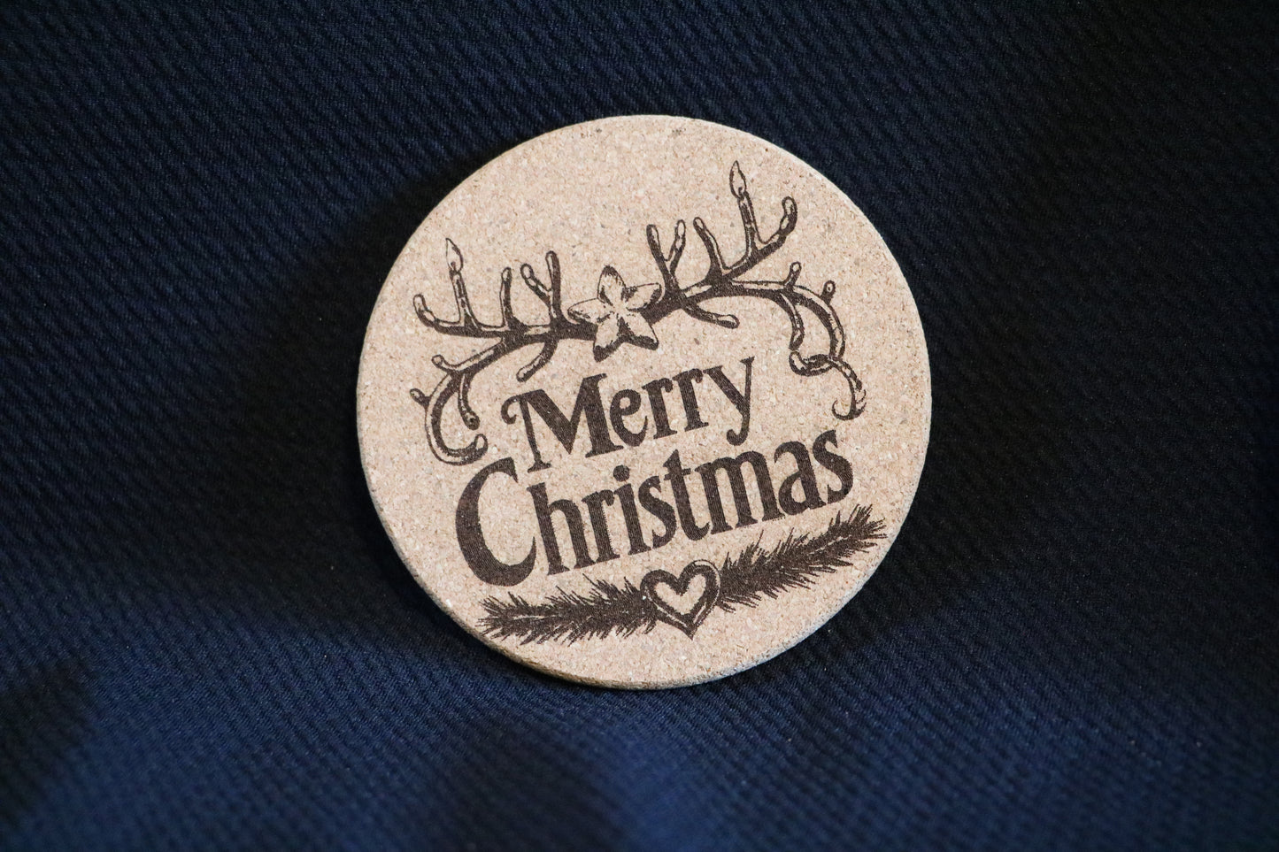 "Merry Christmas" Cork Coaster